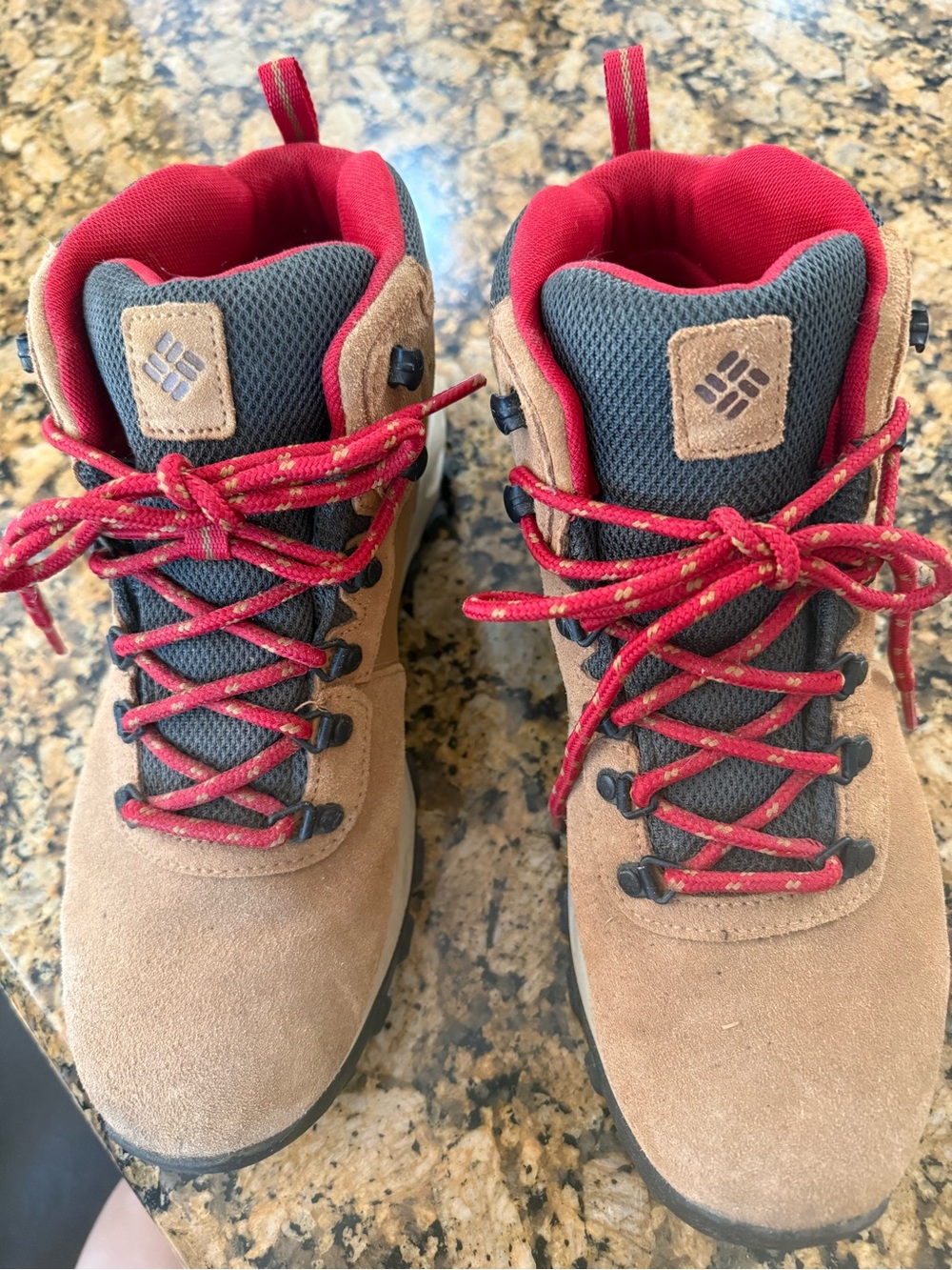 Columbia Women's Tan and Red Hiking Boots